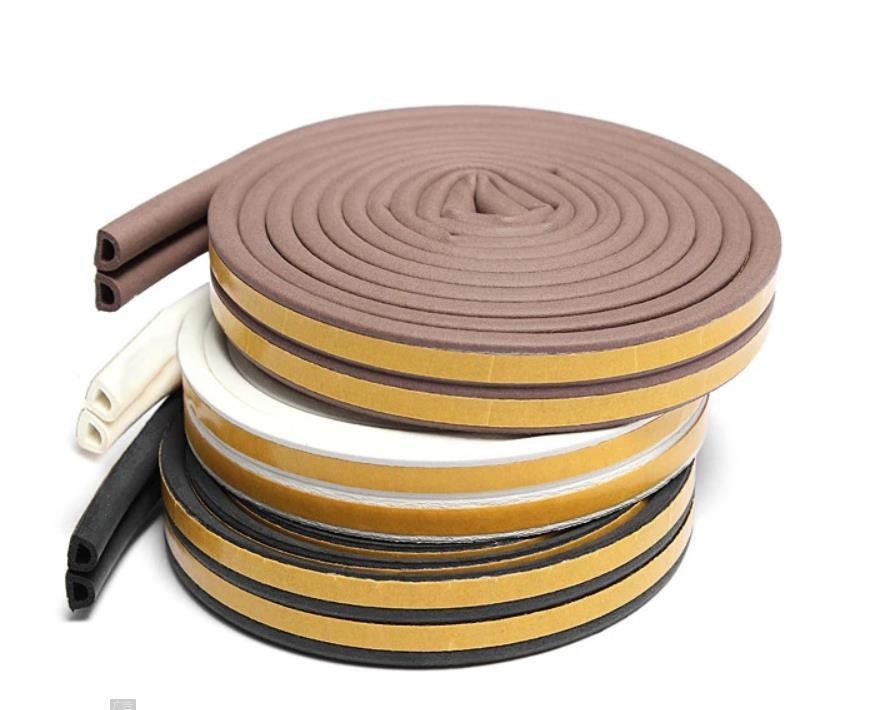 Taille personnalisée D-type EPDM en mousse adhésive porte étanches bandes anti-poussière caoutchouc pour fenêtres portes