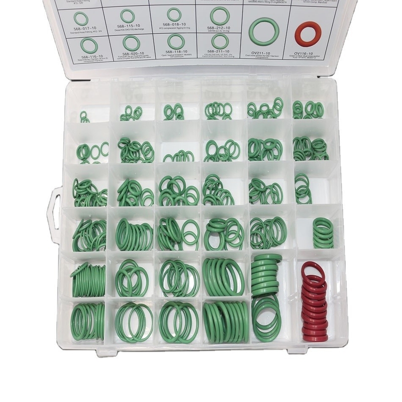 Couleur verte NBR Conditionneur d'air de voiture O-Ring kits 270pcs 18 Tailles Format de dessin 3D/2D