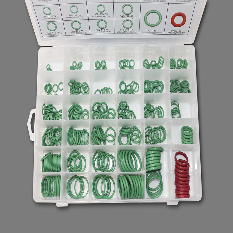 Couleur verte NBR Conditionneur d'air de voiture O-Ring kits 270pcs 18 Tailles Format de dessin 3D/2D