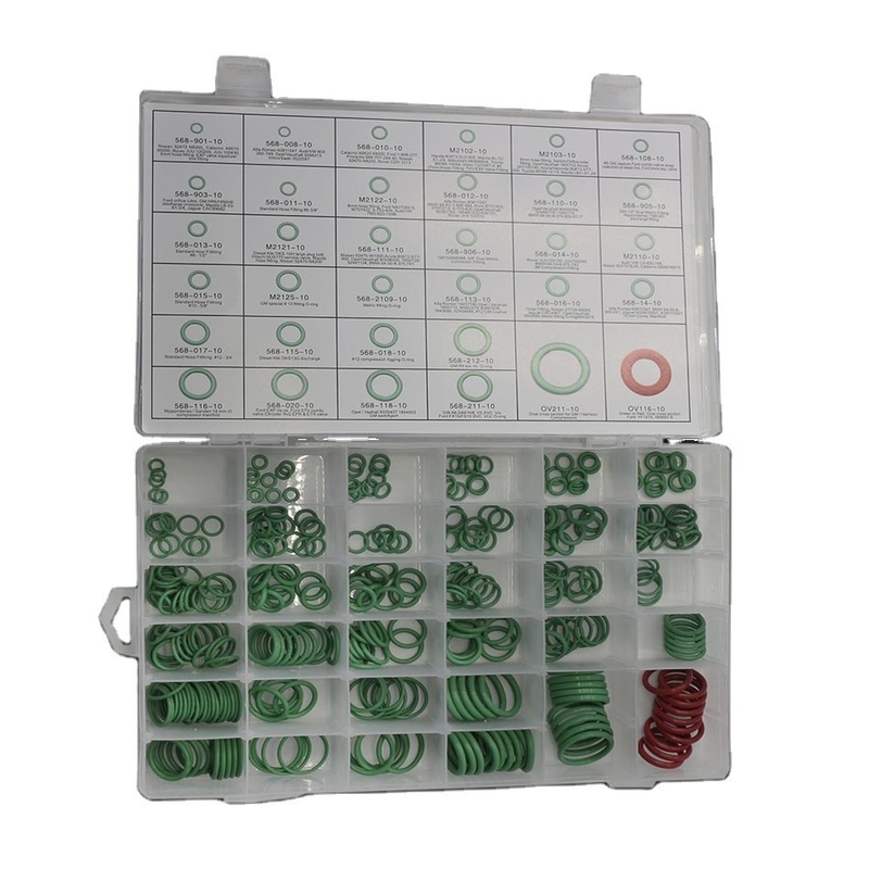 Couleur verte NBR Conditionneur d'air de voiture O-Ring kits 270pcs 18 Tailles Format de dessin 3D/2D